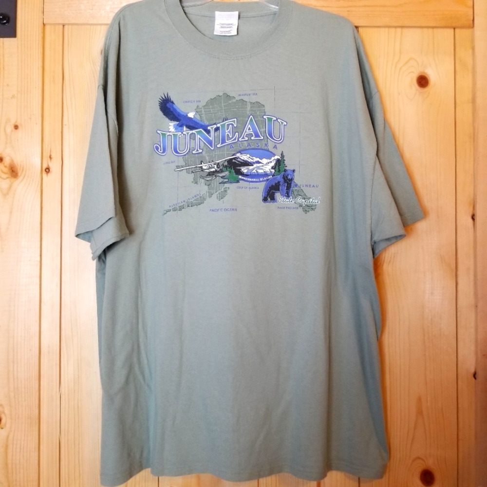 Vintage Port & Co Y2k Juneau Alaska Short Sleeve Souvenir Graphic T-Shirt